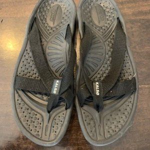 Women's Kalso Earth Shoes- Cabo San Lucas 2 thong sandals- gray multi- 8B